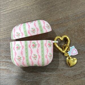 Floral AirPods Case with Heart Charm